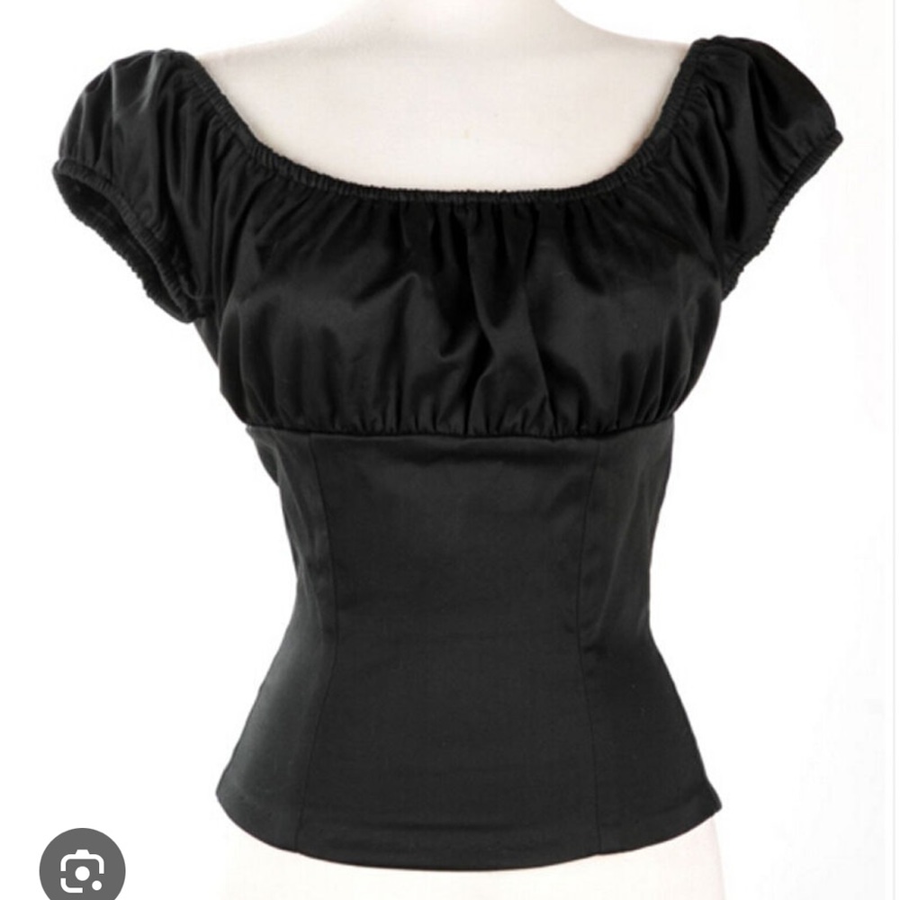 Black peasant top